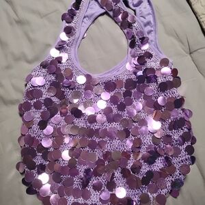 Sparkling Purple Sequin Kids Bag